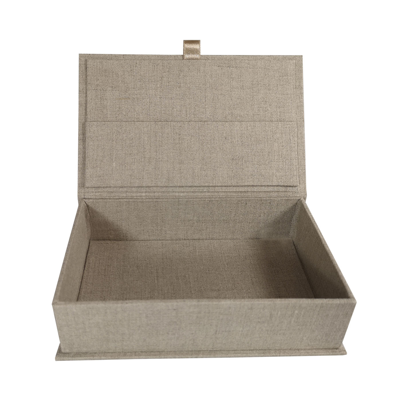 light brown linen box