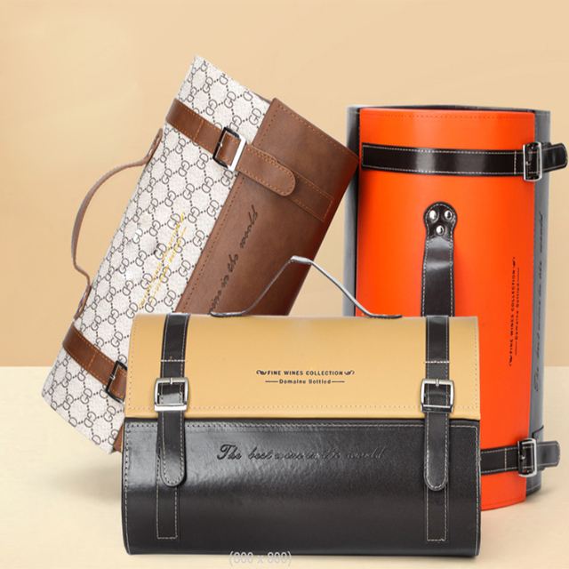 Leather Wine Box With Handle