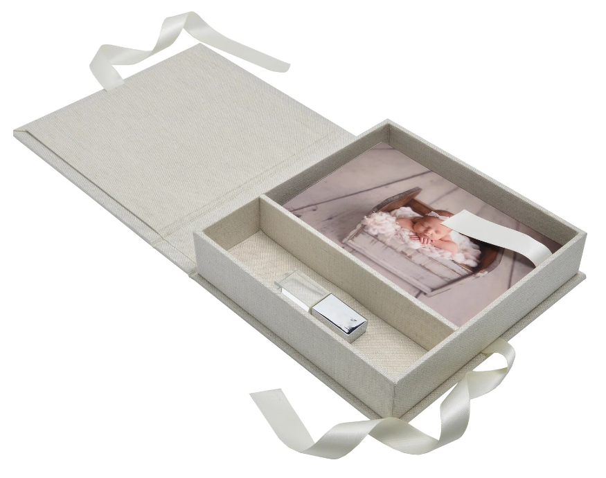 Linen photo and usb box