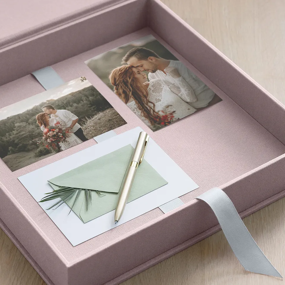 linen fabric photo album box