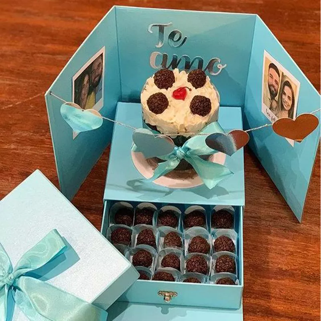 cake box packaging with drawer