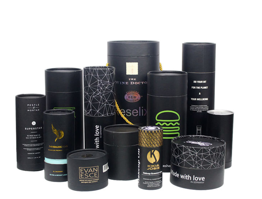Eco paper cylinder boxes packaging