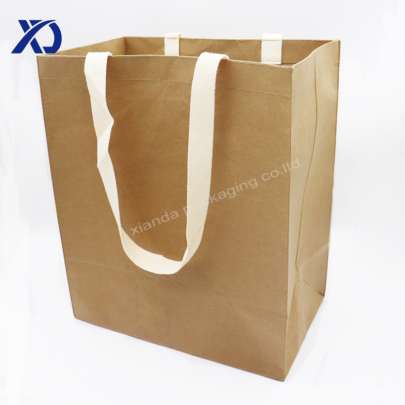 Stitching paper bag with cotton handle