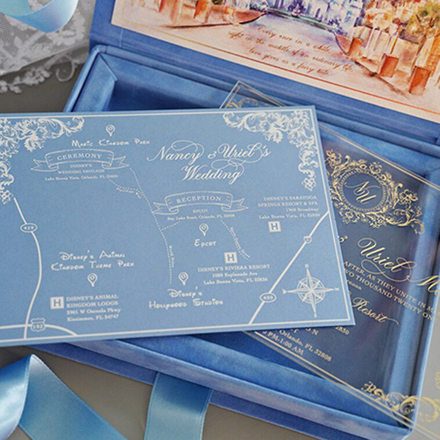 High Quatity Wedding Invitation Box With Ribbon