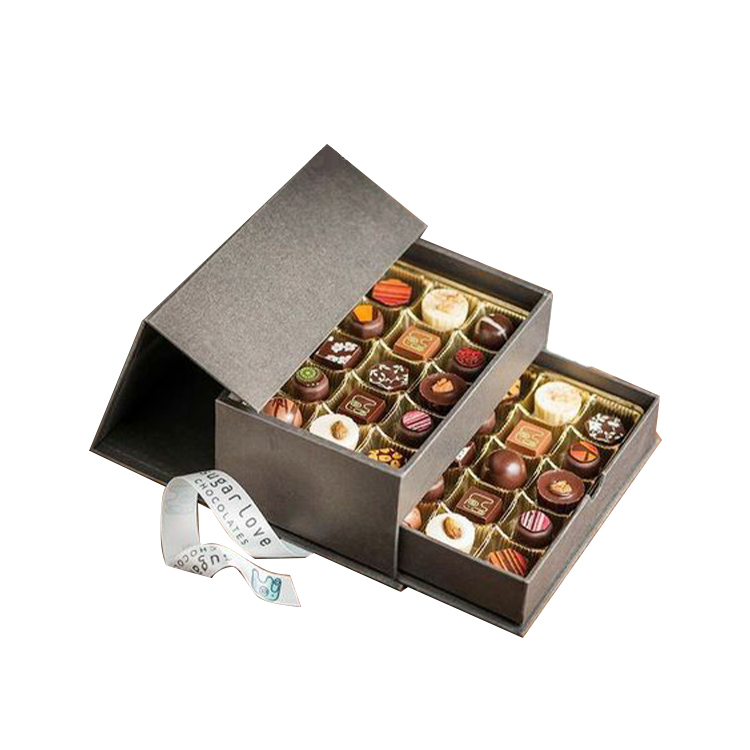 2 layer chocolate boxes with blister tray