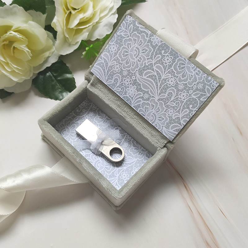 grey velvet gift box