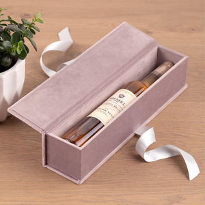 Velvet Wine Box With Ribbon