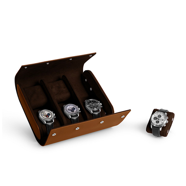leather watch roll box for 6 watches