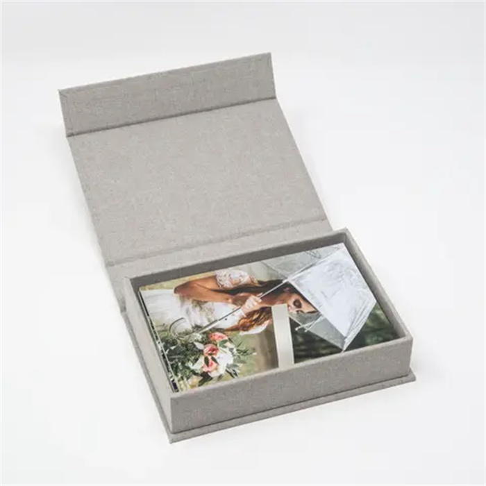 Elevating Memories with Light Brown Linen Photo Boxes