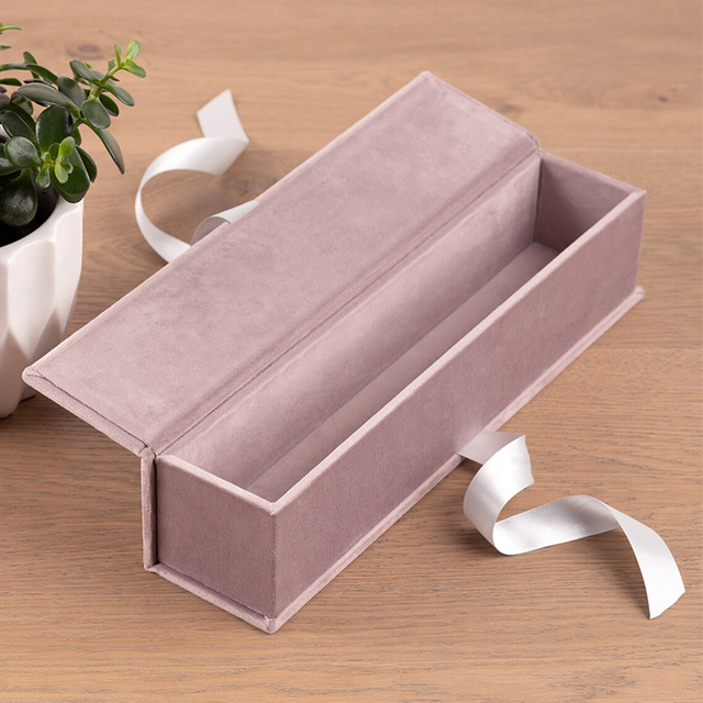 Velvet Wine Box With Ribbon