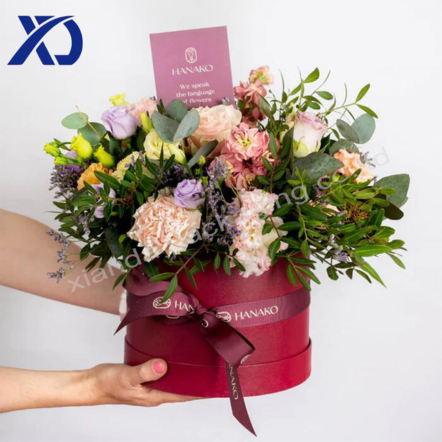 Pink Round Box Prited