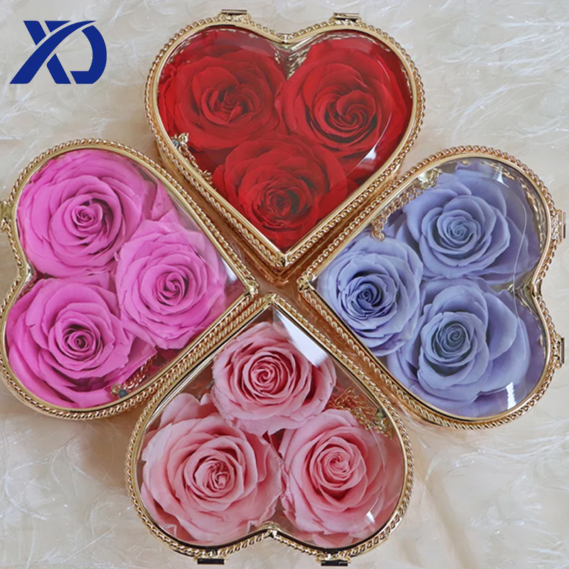 Acrylic Heart Shaped Flower Gift Box