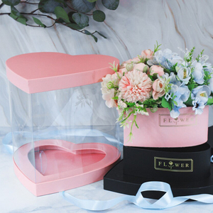 Clear Heart Shaped Flower Gift Box